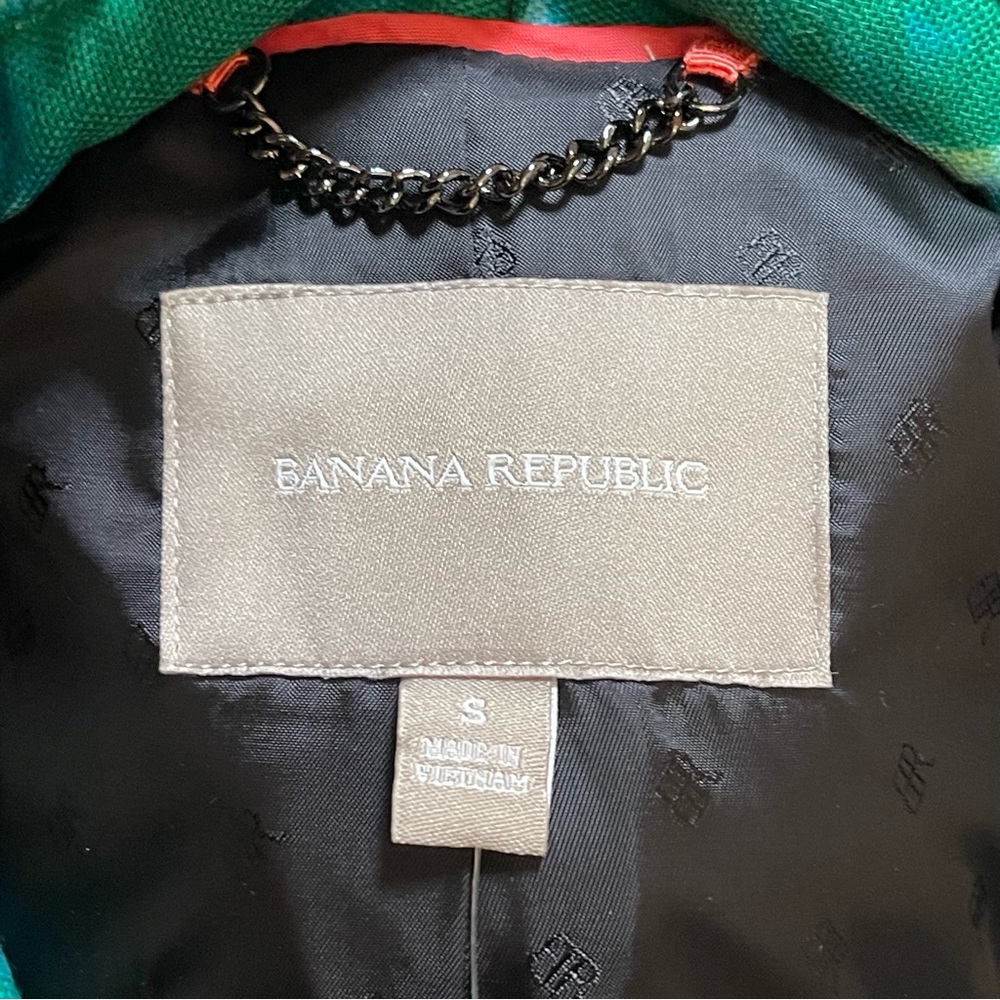 Banana Republic green floral trench coat - Picture 11 of 14